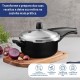 Panela de Pressão 3 Litros 20cm Tramontina Vancouver em Alumínio com Revestimento Interno e Externo Antiaderente Starflon Max Preto